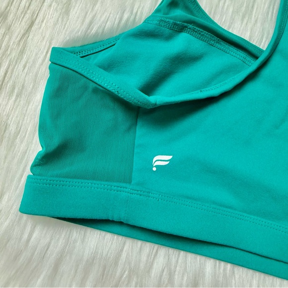 Fabletics Green Racerback Sports Bra Mesh - Picture 3 of 4